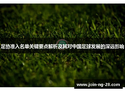 足协准入名单关键要点解析及其对中国足球发展的深远影响 足协准入名单关键要点解析及其对中国足球发展的深远影响